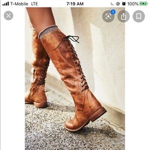 Bed Stu Women's Caramel Surrey Tall Lace Boots